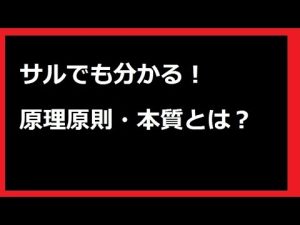 サルでも分かる原理原則・本質！超簡単に6分40秒で解説してみましたｗ